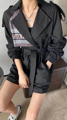 【现货】秋季新款背带连体裤风衣款拼接洋气，女装连体裤，你别走