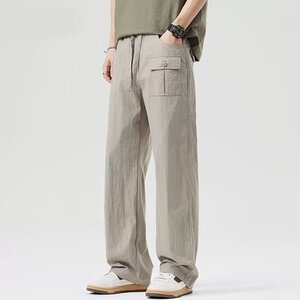 男休闲裤夏季新品百搭美式潮牌长裤街头宽松舒适直筒裤MK311 P46图片