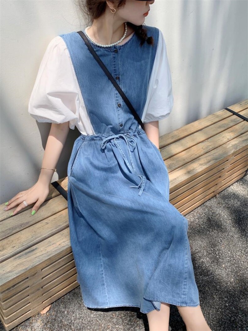 牛仔连衣裙，女装连衣裙，肆尔