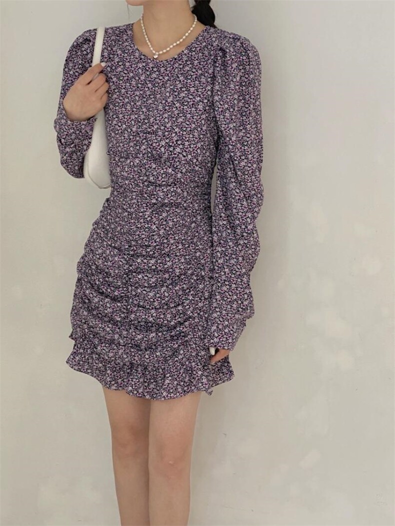 碎花包裙连衣裙，女装连衣裙，驿谷