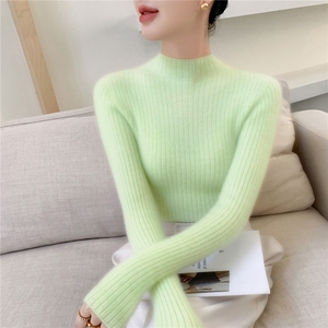 亲肤软糯~正品baby小山羊绒衫女修身半高领秋冬针织打底无缝毛衣图片