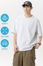 2025无影墙可二开纯色简约刀背分割设计运动短袖T恤TC3198-P20，男装T恤，星座717