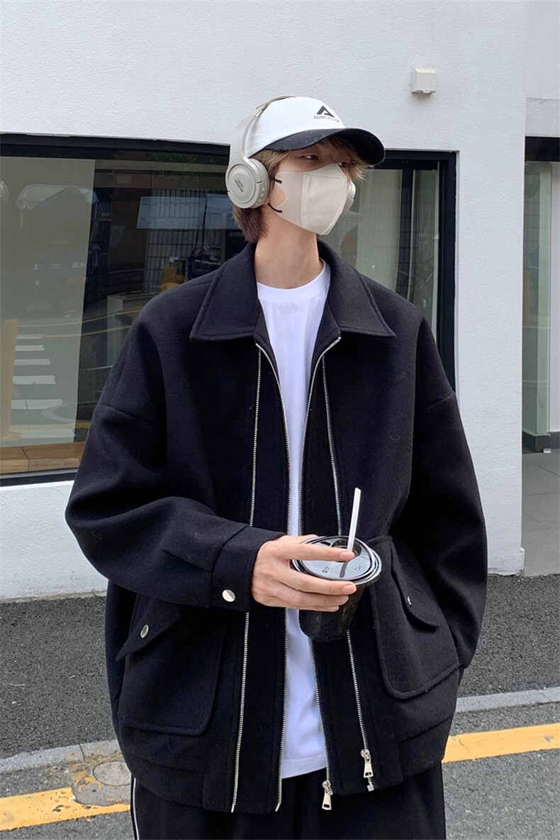 男装夹克2026秋冬季新款呢料毛呢大衣男生外套XZ514-2-F628-P120,男装夹克,星座514-2(原B239)