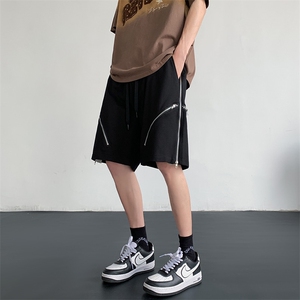 美式短裤男设计感小众高街工装拉链五分裤XZ225-3-DK05-P46控60图片