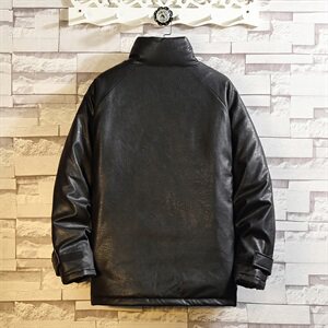 白墙日系透明贴布皮夹克男秋季百搭皮衣外套潮A090-MY75P125限158图片