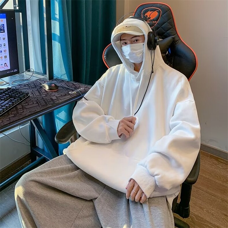 纯色卫衣男潮ins港风潮流连帽YB01P26,男装卫衣,星座1116-2