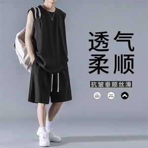 透气柔顺运动套装夏季无袖背心潮流外穿宽松 TZ80-特批63控109图片