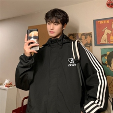 特批名宿风时尚连帽条纹字母印花夹克A247-TPJK5027特批45，男装夹克，电商A247