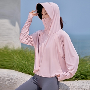 防晒衣女夏季黑胶帽檐原纱冰丝upf50防紫外线薄款防晒服图片