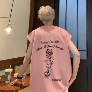 2025新款重磅高品质麂皮绒无袖坎肩背心 玫瑰花印花JB4126-特P19图片
