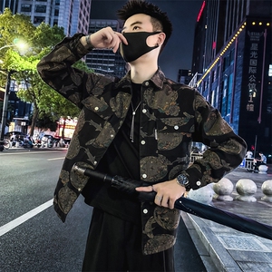 2025秋季新款翻领牛仔外套男潮流民族风牛仔衣夹克   NJ6801-P108图片