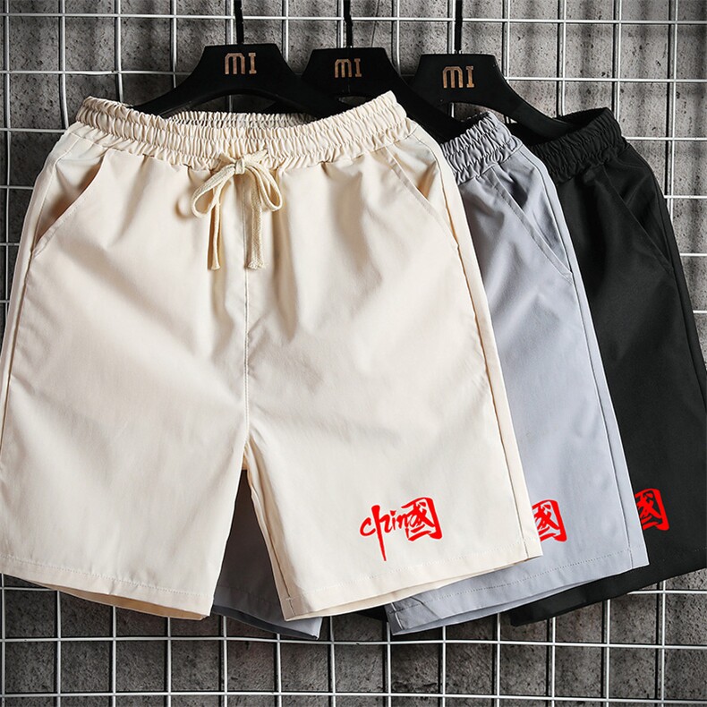 DK39276-P15 港风休闲短裤男士大码运动五分裤男中裤男马裤网格图片