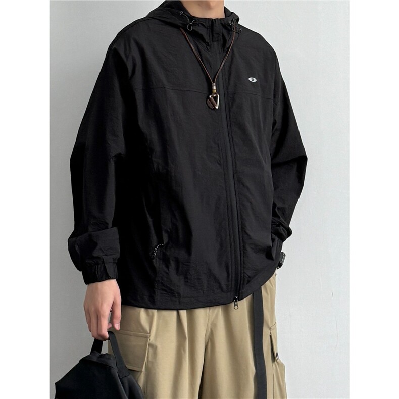 冰丝宽松防晒服男女夏新款连帽防晒衣情侣风衣休闲外套潮JA04-P45，男装防晒衣，星座208-5