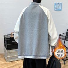 秋装新品青少年夹克休闲棒球服潮加绒加厚毛巾绣外套男2114-P65，男装夹克，电商A441-1