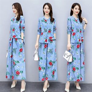 2021春秋季新款时尚气质休闲舒适两件套,女装套装/套裙,魅影