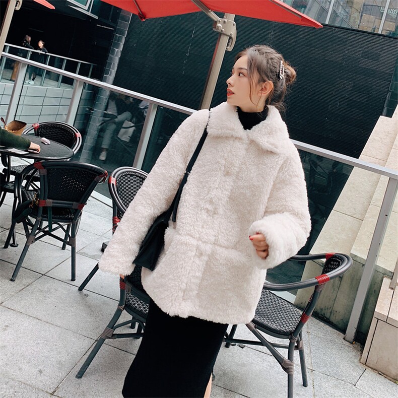 新款现货简风羊羔毛外套浙宝012-M519,女装短外套,金十上