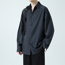 冰丝垂坠感长袖衬衫男夏季宽松薄款防晒衬衣217-2-CS2315-P35，男装防晒衣，星座217-2
