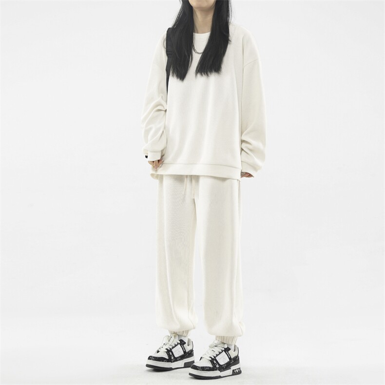 纯色休闲圆领卫衣坠感休闲螺纹束脚休闲裤-TZ830特批92,男装休闲套装,星座718