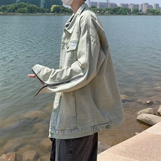 现货黄泥色夹克外套潮牌男复古牛仔衣夹克男装夹克衣JKN15-P65，男装工装外套，星座302B-2