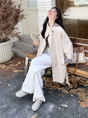 设计感中长款风衣外套女2025秋季新款韩系宽松系带休闲气质大衣潮，女装风衣，慧尚2-185