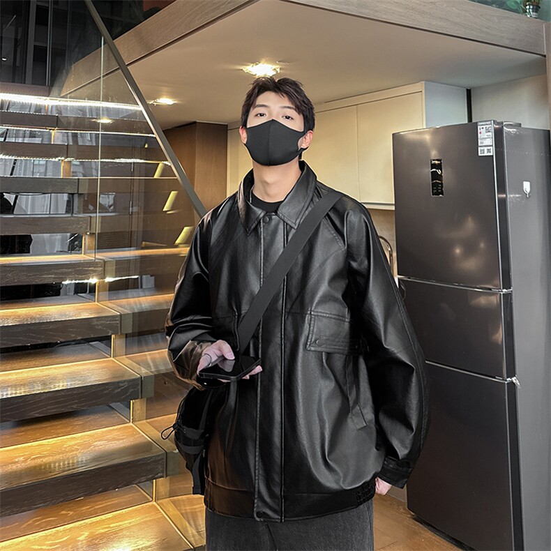 皮衣男士韩版潮流高街帅百搭宽松2024秋冬季ins新款外套W5866-P72,男装皮衣,星座412-3