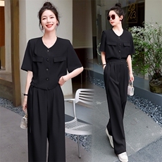 现货2023年新款两件套装女夏季时尚气质高级感休闲职业，女装套装/套裙，仟媚宠