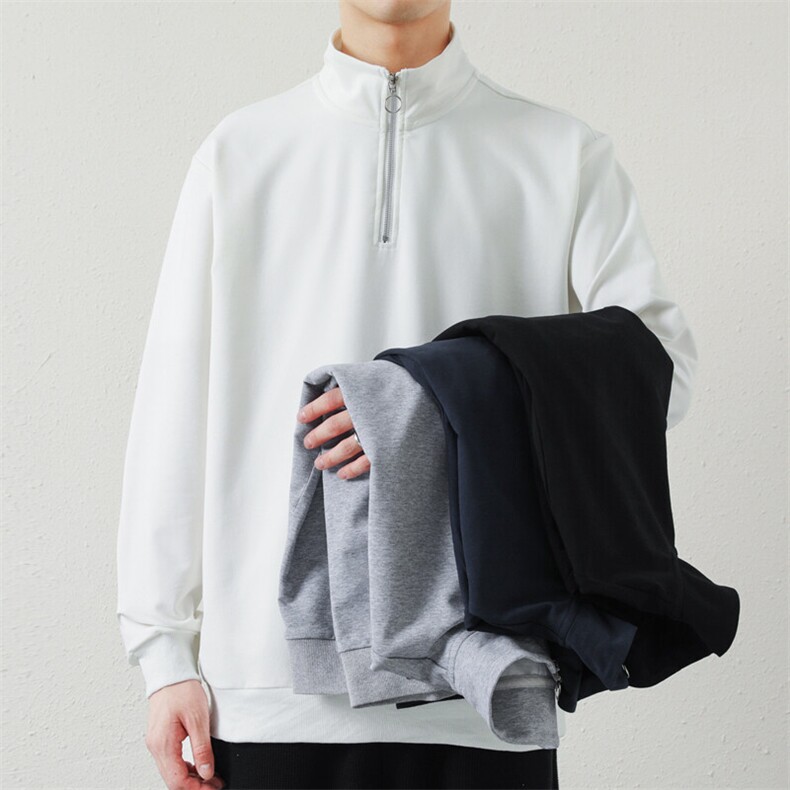 高品质日系翻领拼接长袖POLO衫男士潮款百搭卫衣男PL03-P46,男装卫衣,星座1204