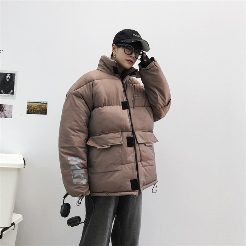 2025新款亮面反光变色龙棉衣男棉袄立领面包服棉服3367-P80控138,男装棉衣,星座207