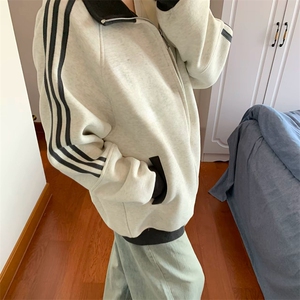 抖音得物高品质 美式高街重磅结构设计拼接织带立领卫衣外套 CM42图片