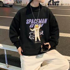 秋季港风长袖印花毛线毛衣半高领休闲套头针织衫线衣MY7461P48，男装针织衫/毛衣，星座227-7
