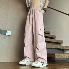 春夏季新款美式休闲工装裤男潮流宽松直筒拖地阔腿裤子KZ004-P38，男装休闲裤，星座217-4