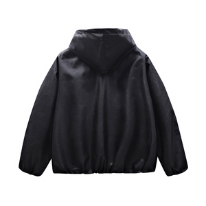 网红开春皮夹克连帽高级短款皮衣外套男女同款PY2513 P85图片