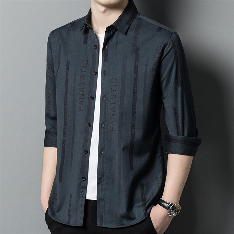 BEF2158钱塘2020-2中青年男士春秋新款百搭时尚长袖衬衣P79,男装衬衫,钱塘207-2