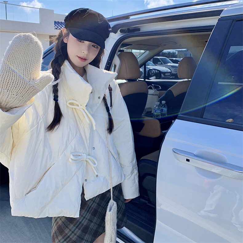 【90绒150-200g】9035短款系蝴蝶结羽绒服-2c016-P315-K458,女装羽绒服,2C016