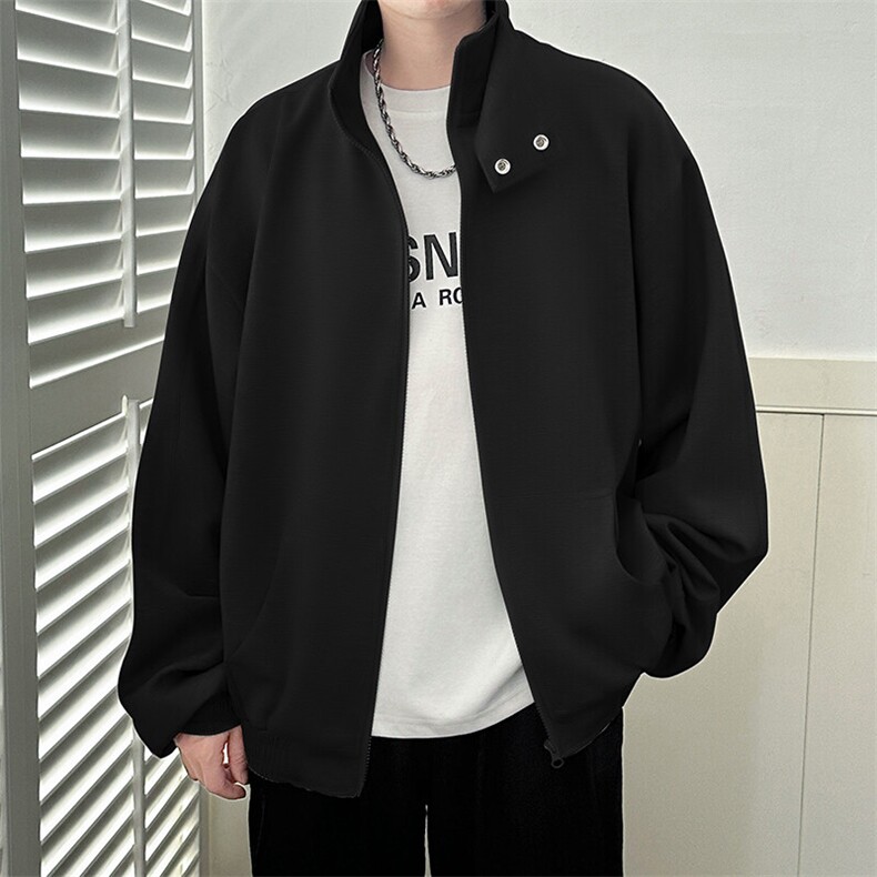 现货-秋季立领开衫卫衣男时尚运动外套潮牌宽松上衣-AJ23054-P88,男装夹克,电商A351