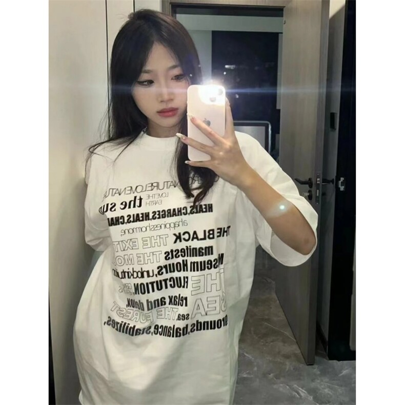 T0766-P25潮标语字母纯棉印花T白色全棉男女款情侣上衣短袖,男装T恤,星座617A-2