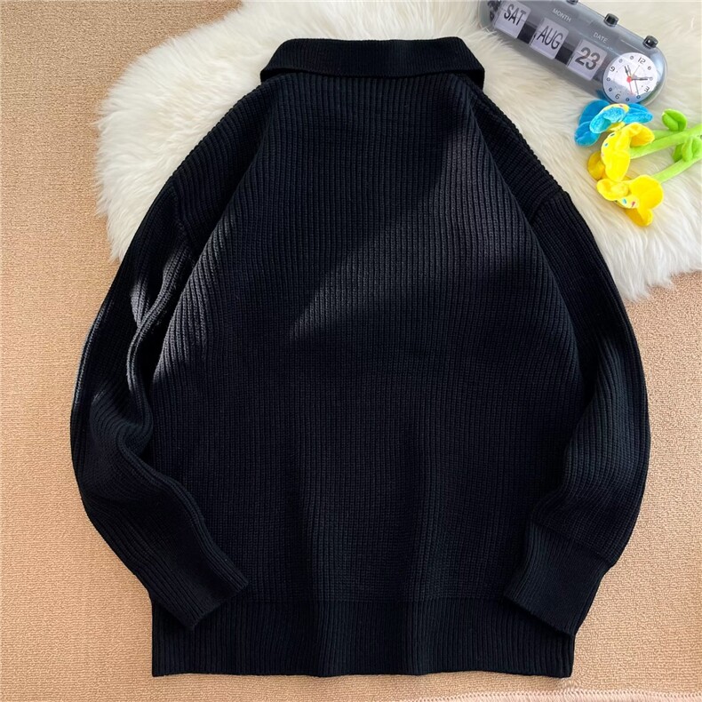 纯色复古时尚翻领针织衫男女生线衫青年休闲polo衫毛衣男MY01-P48,男装针织衫/毛衣,星座302B-2
