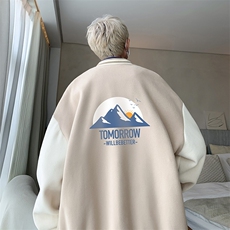 摇粒绒棒球服男大码开衫卫衣男夹克BF86235-P65，男装夹克，电商A040