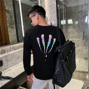 WY86/ 秋季社会小伙痞帅宽松套头韩版网红打底潮流卫衣男图片