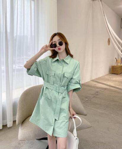 韩版休闲牛仔连衣裙，女装连衣裙，E莎