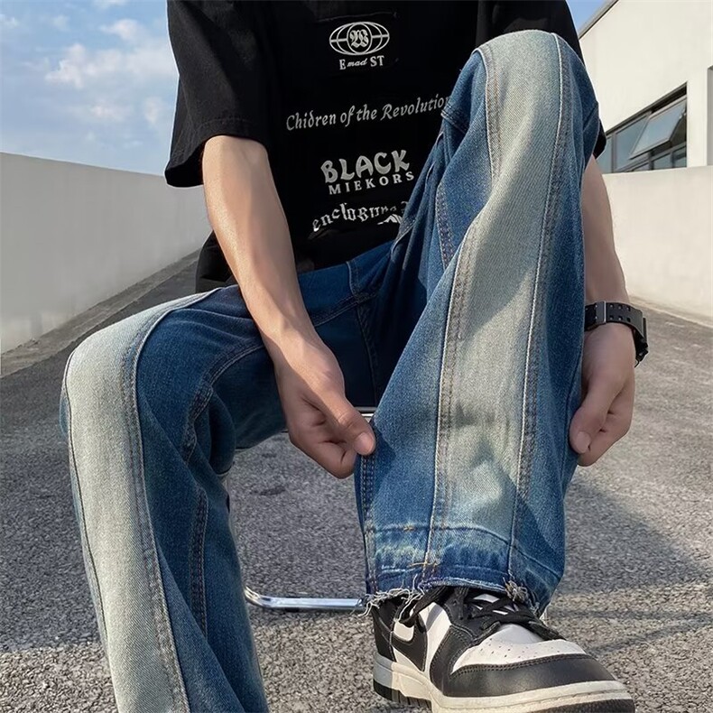 美式牛仔裤男春秋新款休闲直筒裤NK696P45,男装牛仔裤,星座1116-2