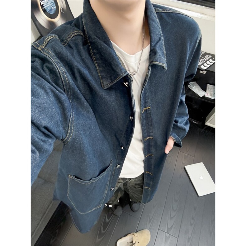 FY640-P75-控108 M-5XL现货风衣长款大码宽松过膝大衣图片