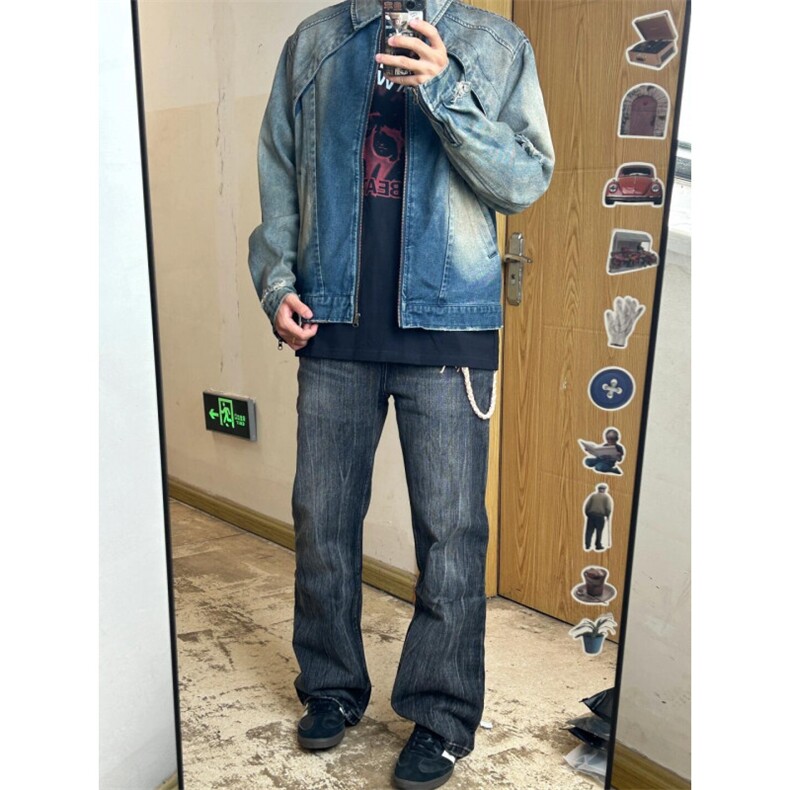 【有货】cleanfit水洗做旧短款牛仔外套美式工装夹克JK03HH-特P78图片