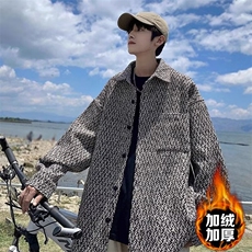 潮牌美式复古纯色翻领夹克男女宽松百搭高级感休闲外套，男装夹克，星座506A
