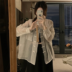 中式风小众防晒盘扣衬衫女潮空调衫开衫上衣外套夏E728-P65，男装防晒衣，星座911-2(原星座613-2）
