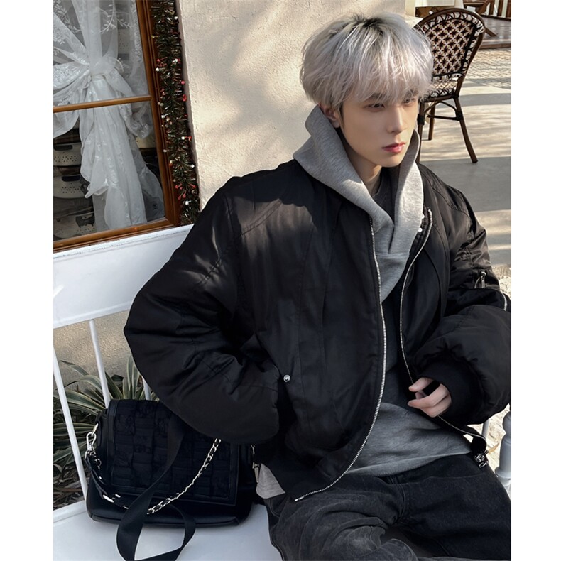 （自家图）飞行服宽松设计感夹克外套男15212-P118（棉服1521）,男装夹克,星座910-5