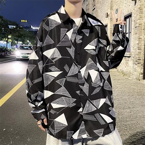长袖衬衫男港风潮流C131P28图片
