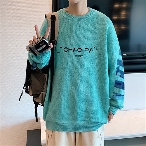 ！2023秋冬新款男士圆领毛衣百搭加厚潮流针织衫外套M813P50，男装针织衫/毛衣，电商B220