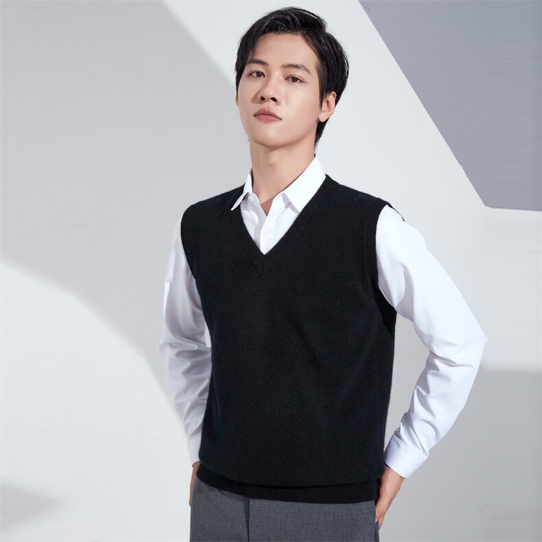 2024新款春秋新款时尚经典百搭打底衫羊毛衫无袖马甲，男装背心/马甲，牧绒家园高端店