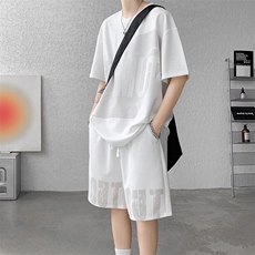 运动装男2025夏季新款港风宽松短袖短裤运动套装TZ9520-P55，男装休闲套装，星座214-3